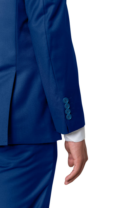 Slim Royal Blue Single Breasted Dual Button Suit