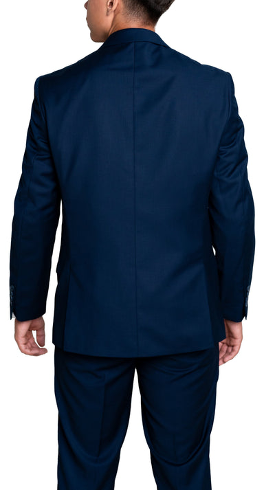 Slim Navy Blue Single Breasted Dual Button Suit