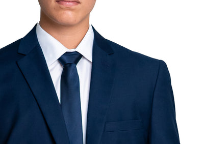 Slim Navy Blue Single Breasted Dual Button Suit