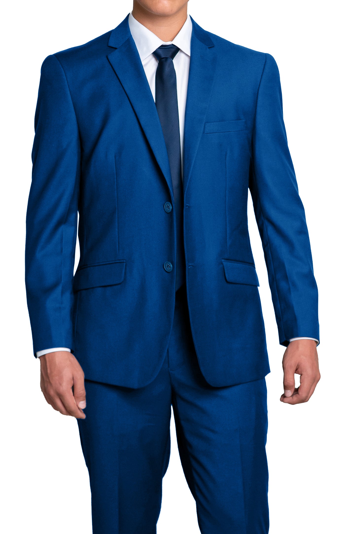 Slim Royal Blue Single Breasted Dual Button Suit