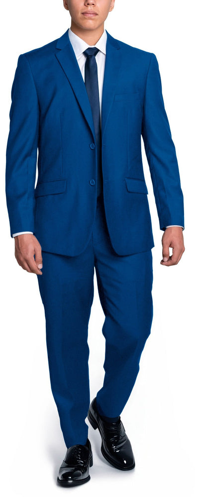 Slim Royal Blue Single Breasted Dual Button Suit