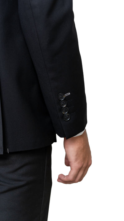 Slim Black Single Breasted Dual Button Suit