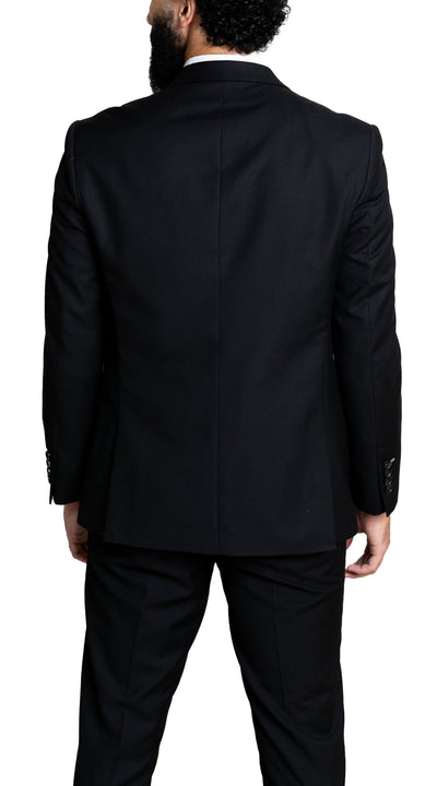 Slim Black Single Breasted Dual Button Suit