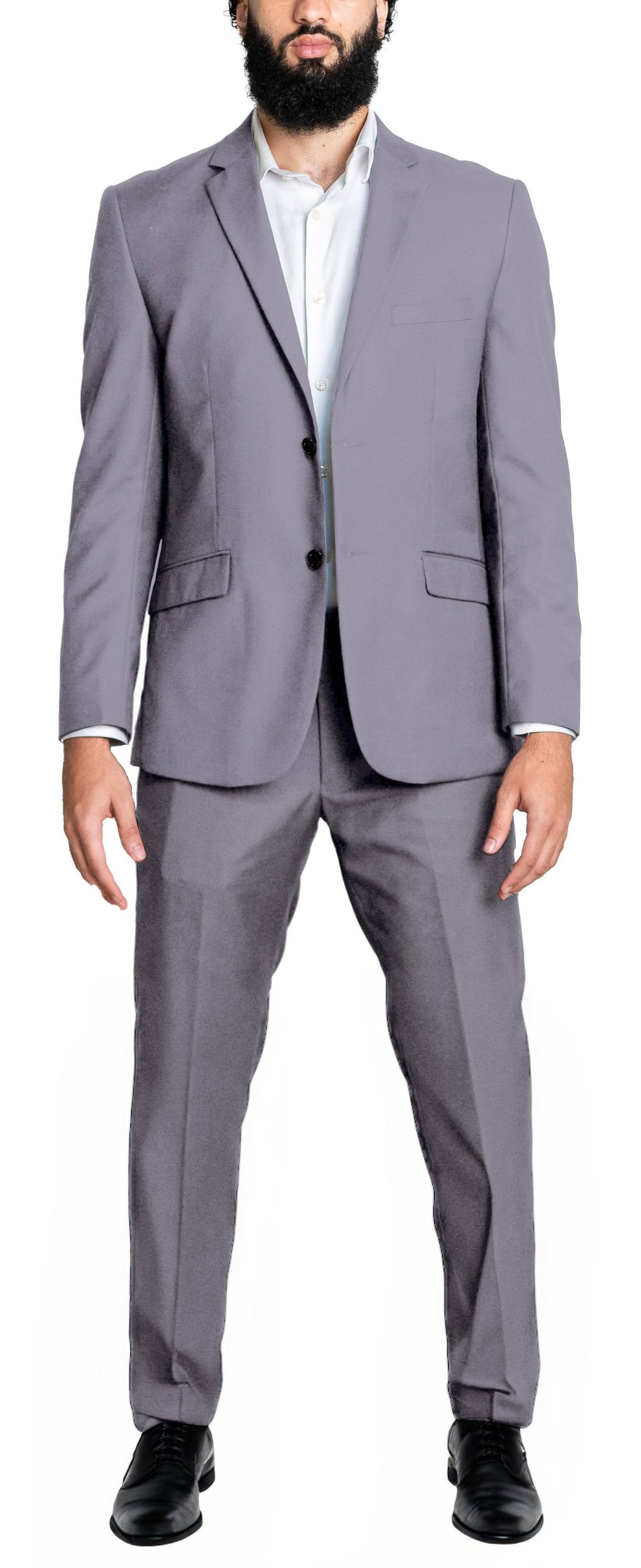 Slim Grey Single Breasted Dual Button Suit