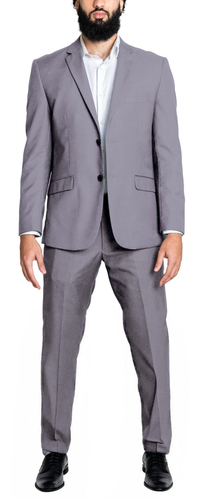 Slim Grey Single Breasted Dual Button Suit