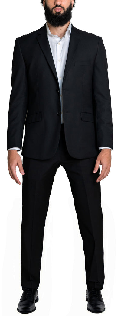 Slim Black Single Breasted Dual Button Suit