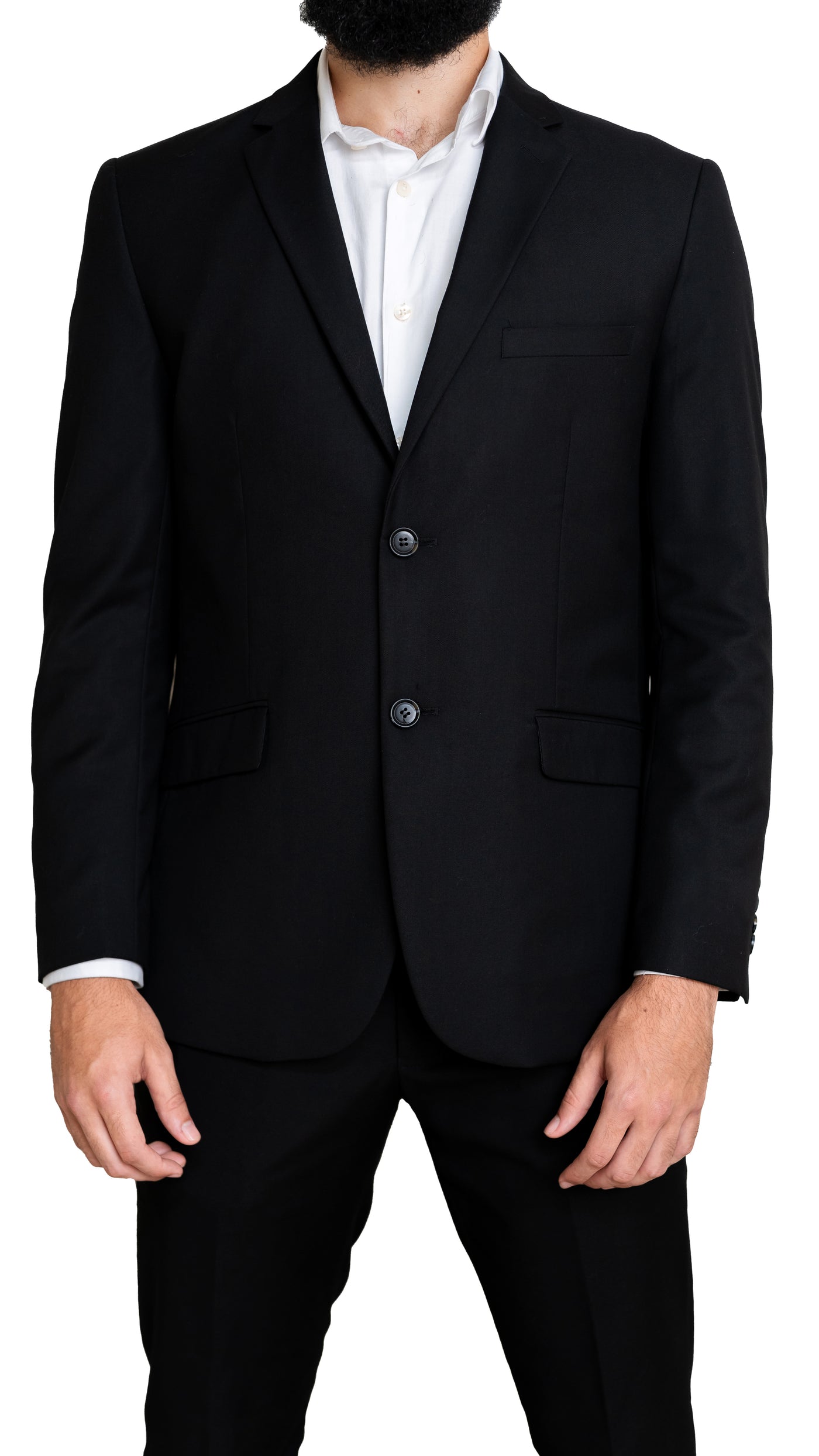 Slim Black Single Breasted Dual Button Suit