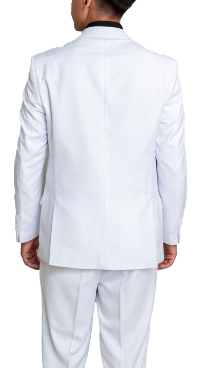 Slim White Single Breasted Dual Button Suit