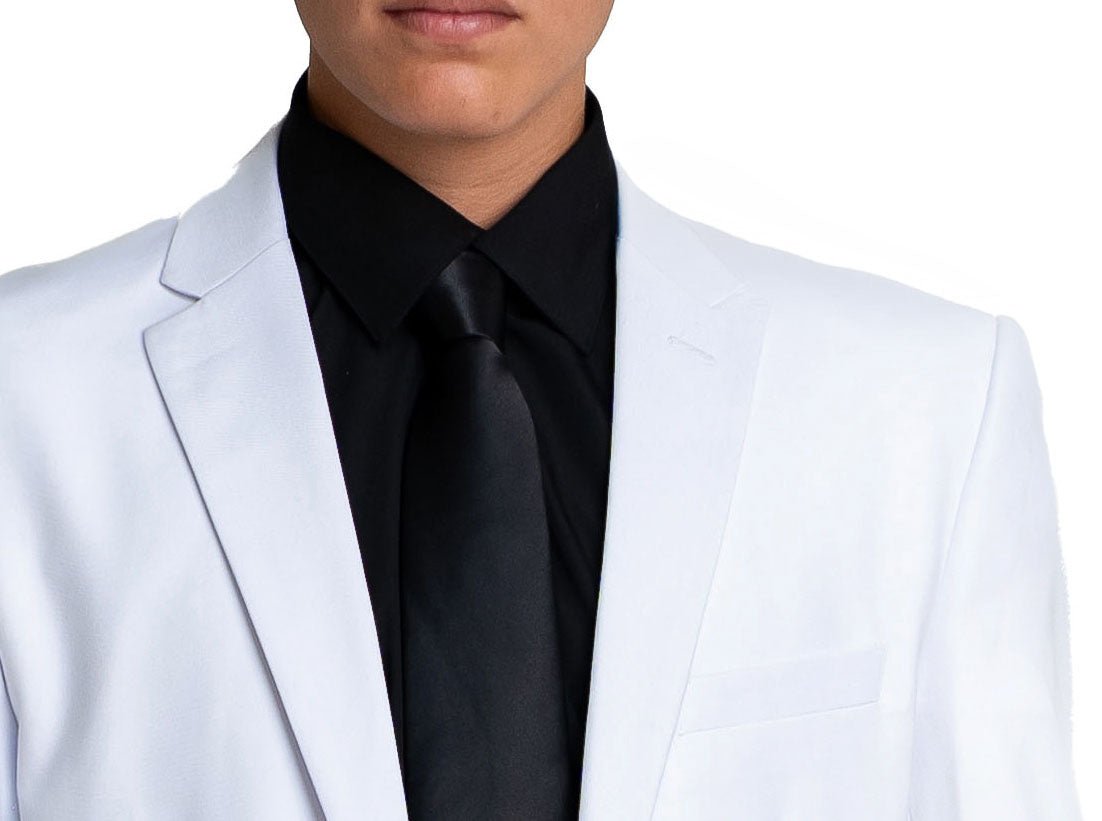 Slim White Single Breasted Dual Button Suit