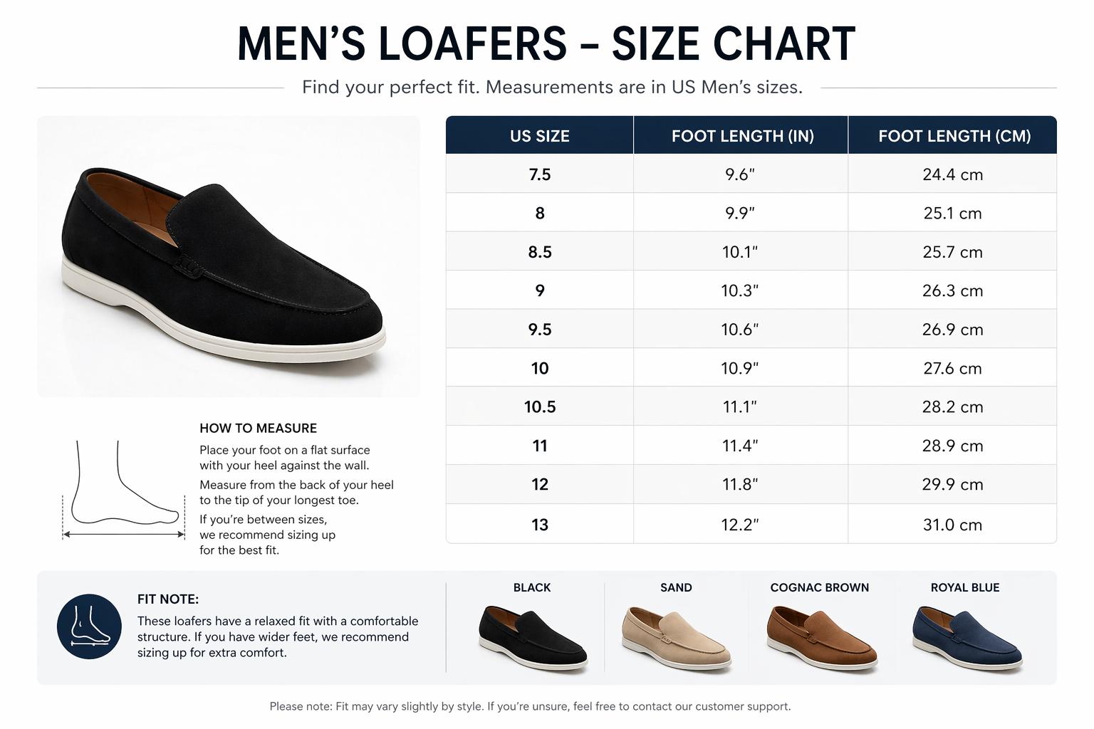 Shoe size guide